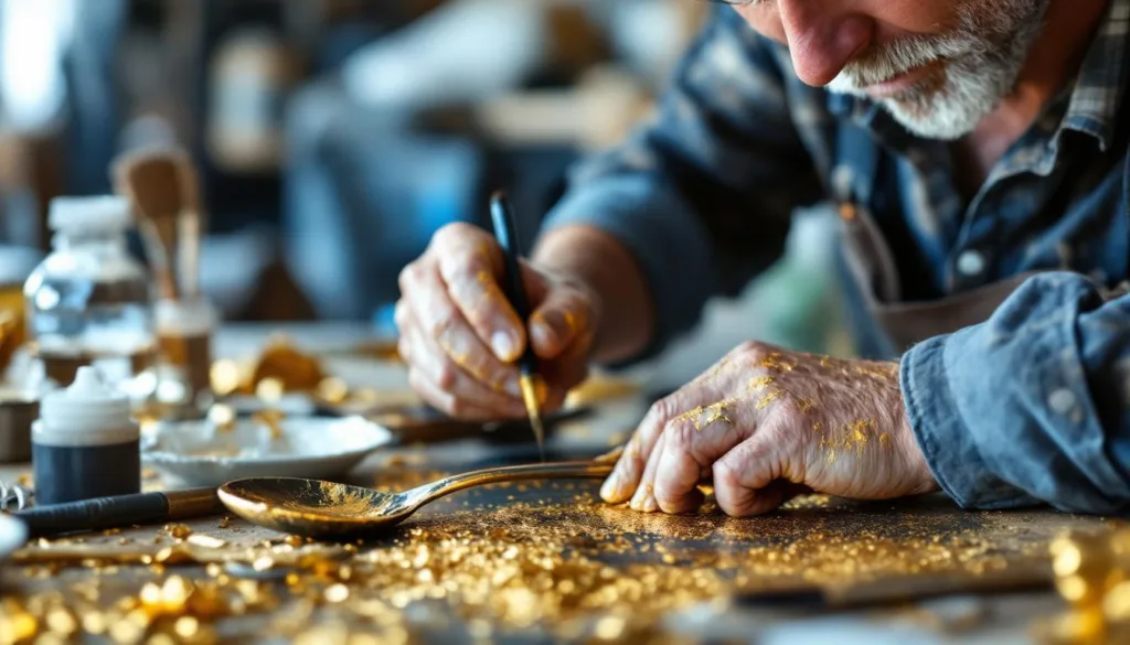 ein erfahrener heimwerker zeigt kreative tipps, wie man alte löffel in glänzende deko-gold verwandelt – einfache anleitung für einzigartigen schmuck und dekoration.